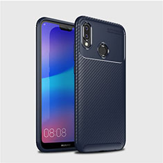 Funda Silicona Carcasa Goma Twill para Huawei Nova 3e Azul