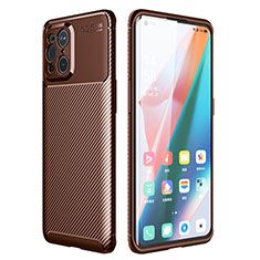 Funda Silicona Carcasa Goma Twill para Oppo Find X3 5G Marron