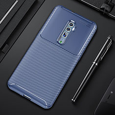 Funda Silicona Carcasa Goma Twill para Oppo Reno 10X Zoom Azul