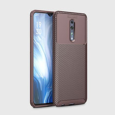 Funda Silicona Carcasa Goma Twill para Oppo Reno Z Marron