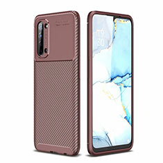 Funda Silicona Carcasa Goma Twill para Oppo Reno3 Marron