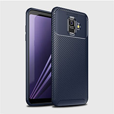 Funda Silicona Carcasa Goma Twill para Samsung Galaxy A6 (2018) Dual SIM Azul