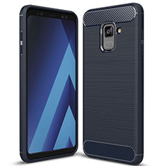 Funda Silicona Carcasa Goma Twill para Samsung Galaxy A8+ A8 Plus (2018) A730F Azul