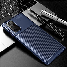 Funda Silicona Carcasa Goma Twill para Samsung Galaxy Note 20 5G Azul