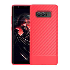 Funda Silicona Carcasa Goma Twill para Samsung Galaxy Note 8 Duos N950F Rojo