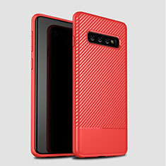 Funda Silicona Carcasa Goma Twill para Samsung Galaxy S10 Rojo