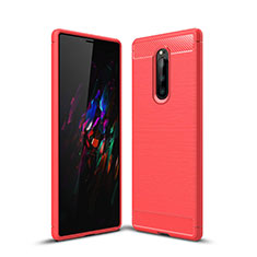 Funda Silicona Carcasa Goma Twill para Sony Xperia 1 Rojo