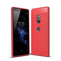 Funda Silicona Carcasa Goma Twill para Sony Xperia XZ2 Rojo