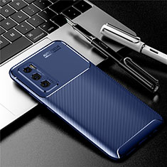 Funda Silicona Carcasa Goma Twill para Vivo V20 SE Azul