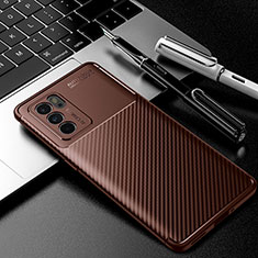 Funda Silicona Carcasa Goma Twill S01 para Oppo Reno6 Pro 5G India Marron