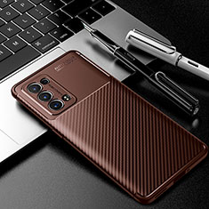 Funda Silicona Carcasa Goma Twill S01 para Oppo Reno6 Pro+ Plus 5G Marron