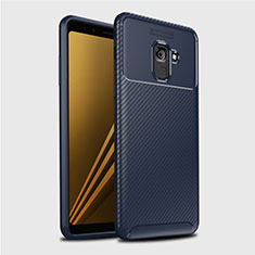 Funda Silicona Carcasa Goma Twill S01 para Samsung Galaxy A8+ A8 Plus (2018) A730F Azul