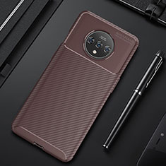 Funda Silicona Carcasa Goma Twill Y02 para OnePlus 7T Marron