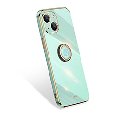 Funda Silicona Carcasa Ultrafina Goma con Anillo de dedo Soporte para Apple iPhone 13 Verde