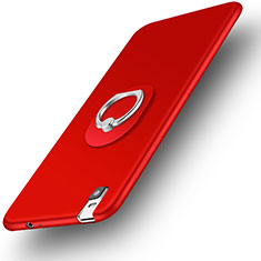 Funda Silicona Carcasa Ultrafina Goma con Anillo de dedo Soporte para Huawei Honor 7i shot X Rojo