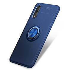 Funda Silicona Carcasa Ultrafina Goma con Anillo de dedo Soporte para Huawei P20 Azul