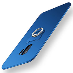 Funda Silicona Carcasa Ultrafina Goma con Anillo de dedo Soporte para Samsung Galaxy S9 Azul