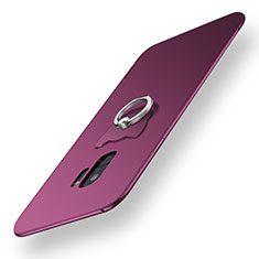 Funda Silicona Carcasa Ultrafina Goma con Anillo de dedo Soporte para Samsung Galaxy S9 Morado