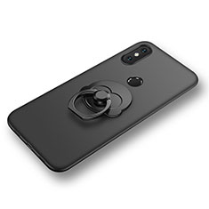 Funda Silicona Carcasa Ultrafina Goma con Anillo de dedo Soporte para Xiaomi Mi 8 SE Negro