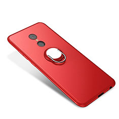 Funda Silicona Carcasa Ultrafina Goma con Anillo de dedo Soporte para Xiaomi Redmi 5 Rojo