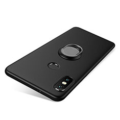 Funda Silicona Carcasa Ultrafina Goma con Anillo de dedo Soporte para Xiaomi Redmi Note 5 AI Dual Camera Negro