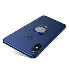 Funda Silicona Carcasa Ultrafina Goma con Anillo de dedo Soporte para Xiaomi Redmi Note 5 Azul