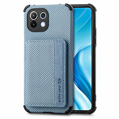 Funda Silicona Carcasa Ultrafina Goma con Magnetico A04 para Xiaomi Mi 11 5G Azul