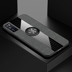 Funda Silicona Carcasa Ultrafina Goma con Magnetico Anillo de dedo Soporte A01 para Huawei Enjoy 20 Pro 5G Gris