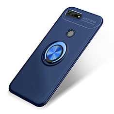 Funda Silicona Carcasa Ultrafina Goma con Magnetico Anillo de dedo Soporte A01 para Huawei Honor V20 Azul