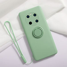 Funda Silicona Carcasa Ultrafina Goma con Magnetico Anillo de dedo Soporte A01 para Huawei Mate 40E 4G Menta Verde
