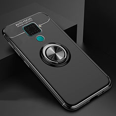 Funda Silicona Carcasa Ultrafina Goma con Magnetico Anillo de dedo Soporte A01 para Huawei Nova 5i Pro Negro