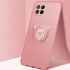 Funda Silicona Carcasa Ultrafina Goma con Magnetico Anillo de dedo Soporte A01 para Huawei Nova 8 SE 5G Oro Rosa