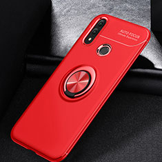 Funda Silicona Carcasa Ultrafina Goma con Magnetico Anillo de dedo Soporte A01 para Huawei P Smart (2019) Rojo
