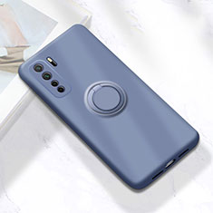 Funda Silicona Carcasa Ultrafina Goma con Magnetico Anillo de dedo Soporte A01 para Huawei P40 Lite 5G Gris