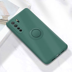 Funda Silicona Carcasa Ultrafina Goma con Magnetico Anillo de dedo Soporte A01 para Huawei P40 Lite 5G Verde