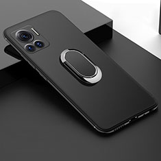 Funda Silicona Carcasa Ultrafina Goma con Magnetico Anillo de dedo Soporte A01 para Motorola Moto Edge 30 Ultra 5G Negro