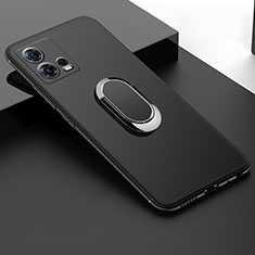 Funda Silicona Carcasa Ultrafina Goma con Magnetico Anillo de dedo Soporte A01 para Motorola Moto Edge S30 Pro 5G Negro