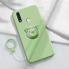 Funda Silicona Carcasa Ultrafina Goma con Magnetico Anillo de dedo Soporte A01 para Oppo A31 Cian