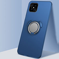 Funda Silicona Carcasa Ultrafina Goma con Magnetico Anillo de dedo Soporte A01 para Oppo Reno4 Z 5G Azul
