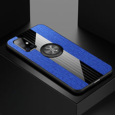 Funda Silicona Carcasa Ultrafina Goma con Magnetico Anillo de dedo Soporte A01 para Samsung Galaxy A71 4G A715 Azul