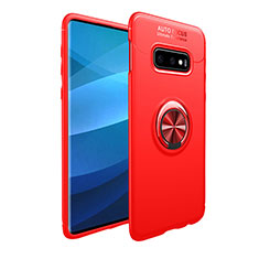 Funda Silicona Carcasa Ultrafina Goma con Magnetico Anillo de dedo Soporte A01 para Samsung Galaxy S10e Rojo