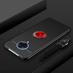 Funda Silicona Carcasa Ultrafina Goma con Magnetico Anillo de dedo Soporte A01 para Vivo Nex 3 5G Rojo y Negro