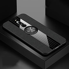Funda Silicona Carcasa Ultrafina Goma con Magnetico Anillo de dedo Soporte A01 para Xiaomi Redmi 8 Negro