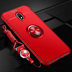 Funda Silicona Carcasa Ultrafina Goma con Magnetico Anillo de dedo Soporte A01 para Xiaomi Redmi 8A Rojo