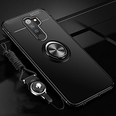 Funda Silicona Carcasa Ultrafina Goma con Magnetico Anillo de dedo Soporte A01 para Xiaomi Redmi Note 8 Pro Negro