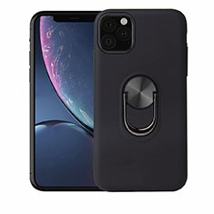 Funda Silicona Carcasa Ultrafina Goma con Magnetico Anillo de dedo Soporte A02 para Apple iPhone 11 Pro Max Negro