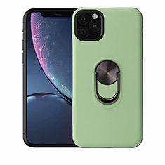 Funda Silicona Carcasa Ultrafina Goma con Magnetico Anillo de dedo Soporte A02 para Apple iPhone 11 Pro Verde