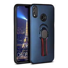 Funda Silicona Carcasa Ultrafina Goma con Magnetico Anillo de dedo Soporte A02 para Huawei Honor 8X Azul