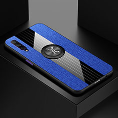 Funda Silicona Carcasa Ultrafina Goma con Magnetico Anillo de dedo Soporte A02 para Huawei Honor 9X Pro Azul