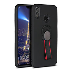 Funda Silicona Carcasa Ultrafina Goma con Magnetico Anillo de dedo Soporte A02 para Huawei Honor View 10 Lite Negro